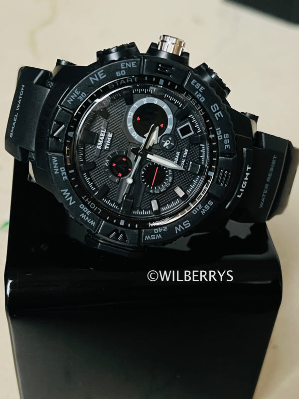 SMAEL Men's S-SHOCK Pilot Fuselage Dual Time Watch