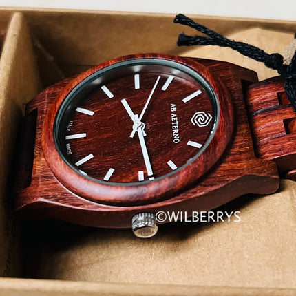 AB AETERNO Unisex 38mm Dusk White Red Sandalwood Italy Made Watch