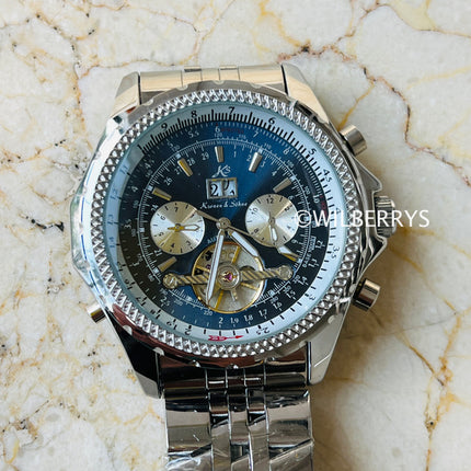 KRONEN AND SOHNE Men's 50mm Super Navigator Mechanical Automatic Watch