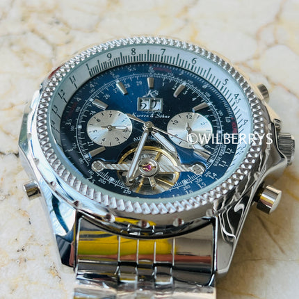 KRONEN AND SOHNE Men's 50mm Super Navigator Mechanical Automatic Watch