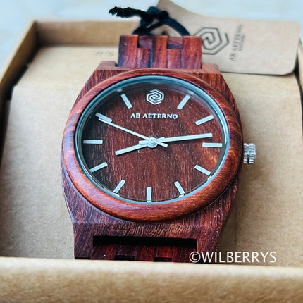 AB AETERNO 38mm Dusk White Red Sandalwood Italy Made Watch