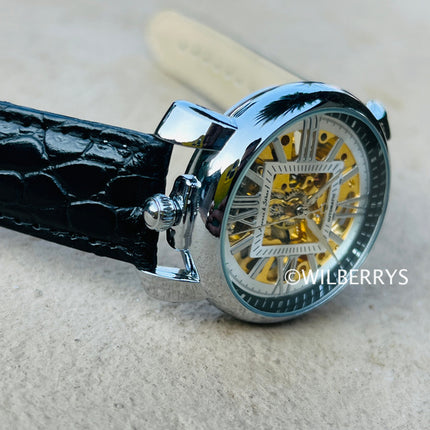 KRONEN AND SOHNE Men's Roman Top Crown Mechanical Automatic Watch