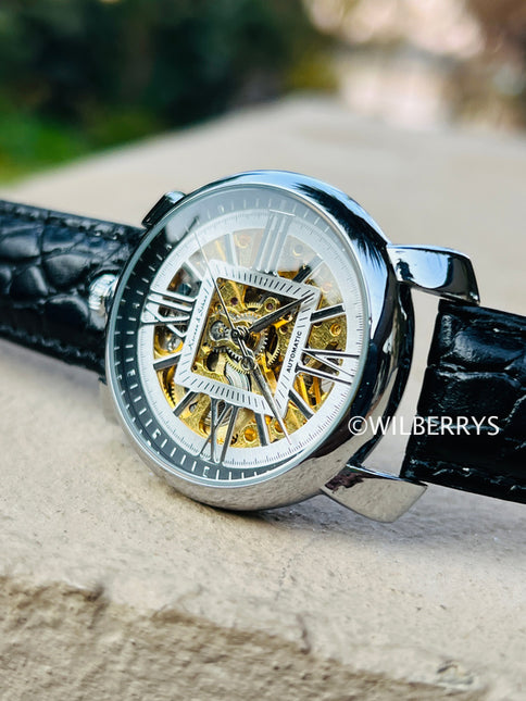 KRONEN AND SOHNE Men's Roman Top Crown Mechanical Automatic Watch