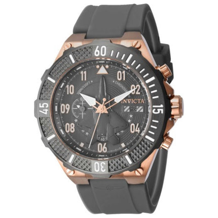 Invicta Aviator Men's Watch Stainless Steel Case Silicone Strap Quartz