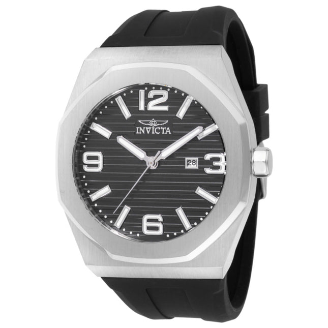 Invicta Huracan Men's Watch Stainless Steel Case Silicone Strap Quartz 44mm