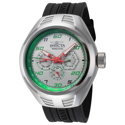 Invicta Men's Racing Watch with Stainless Steel Case and Silicone Strap