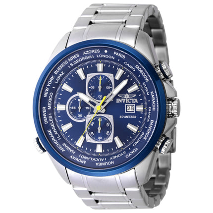 Invicta Aviator Men's Watch Stainless Steel Case and Bracelet Quartz 48mm