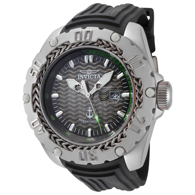Invicta Ocean Voyage Men's Watch Stainless Steel Case Silicone Strap Quartz
