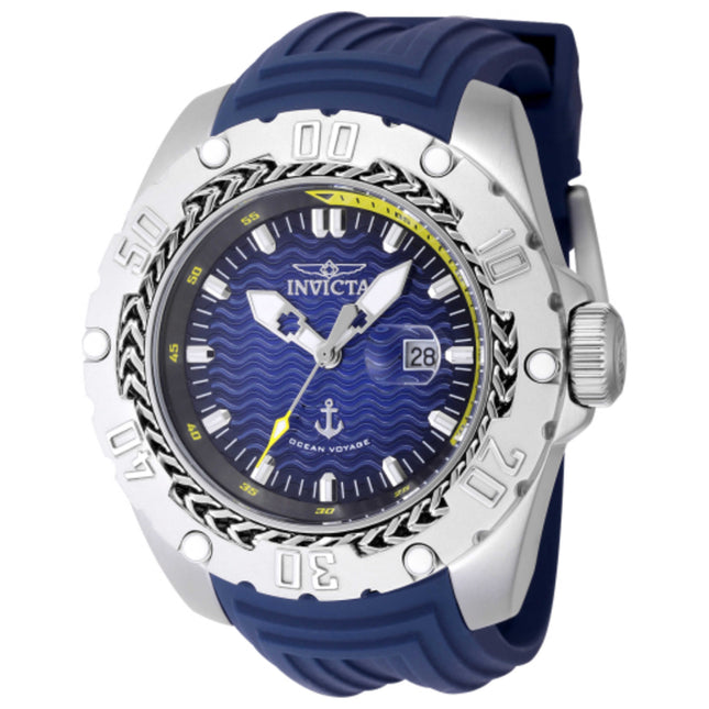 Invicta Ocean Voyage Men's Watch Stainless Steel Case Silicone Strap Quartz