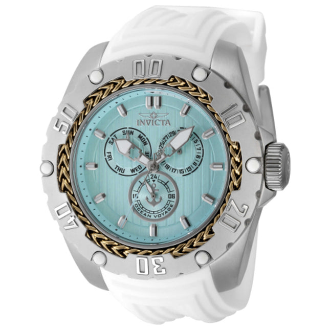 Invicta Ocean Voyage Men's Watch Stainless Steel Case Silicone Strap Quartz