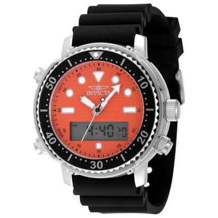 Invicta Pro Diver Men's Watch Stainless Steel Case Silicone Strap Quartz 43mm