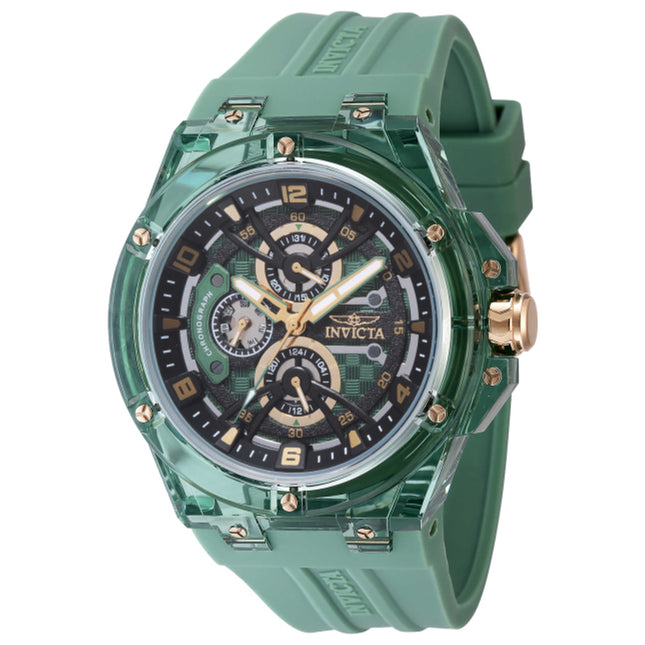 Invicta Racing Men's Watch with Plastic Case and Silicone Strap