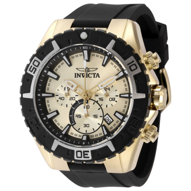 Invicta Aviator Men's Watch Stainless Steel Case Silicone Strap Quartz 48mm
