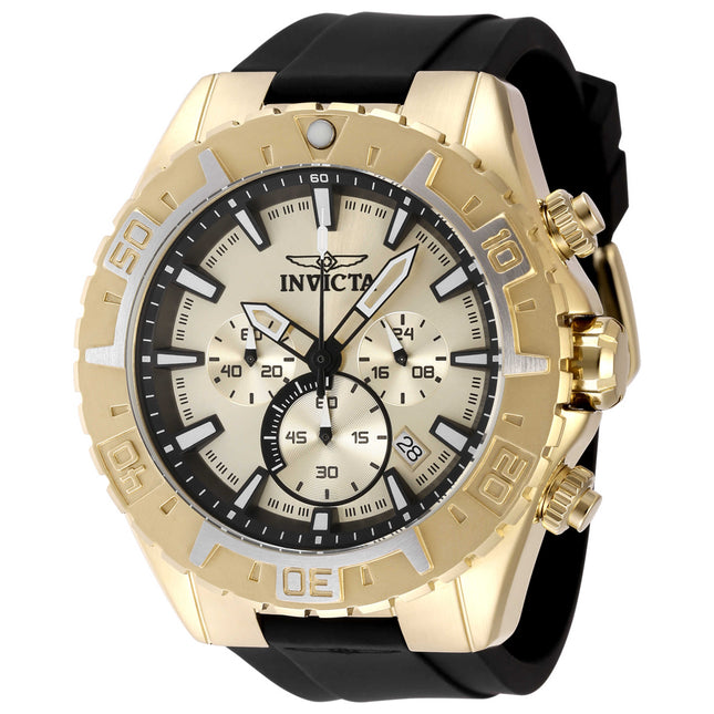 Invicta Aviator Men's Watch Stainless Steel Case Silicone Strap Quartz