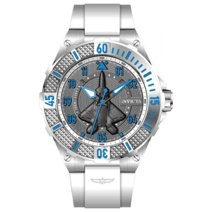 Invicta Aviator Men's Watch Stainless Steel Case Silicone Strap Quartz