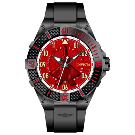 Invicta Aviator Men's Watch Stainless Steel Case Silicone Strap Quartz