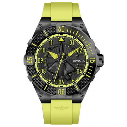 Invicta Aviator Men's Watch Stainless Steel Case Silicone Strap Quartz