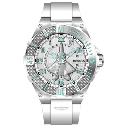 Invicta Aviator Men's Watch Stainless Steel Case Silicone Strap Quartz