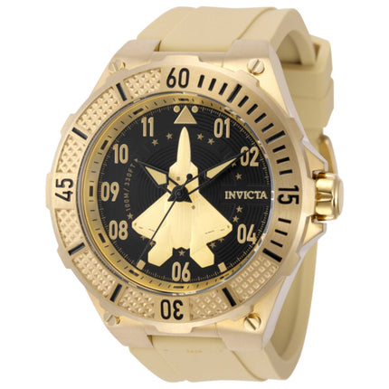 Invicta Aviator Men's Watch Stainless Steel Case Silicone Strap Quartz