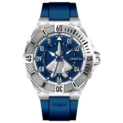 Invicta Aviator Men's Watch Stainless Steel Case Silicone Strap Quartz
