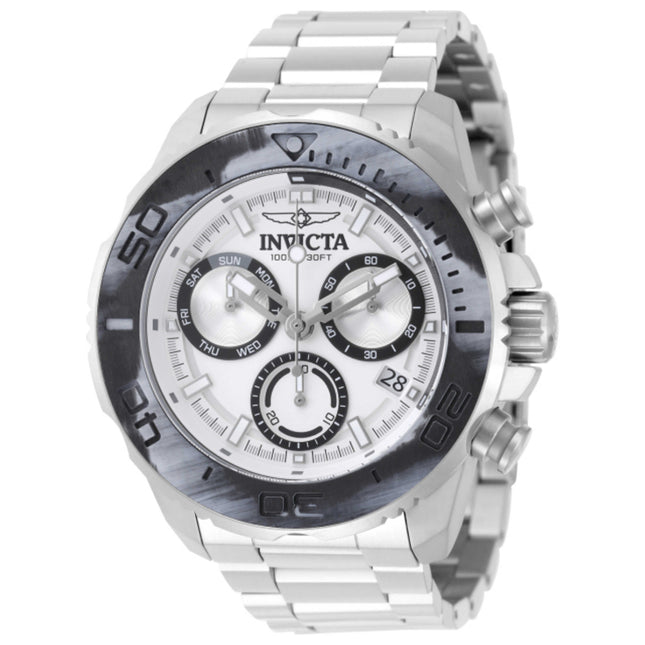 Invicta Carbon Hawk Men's Watch Stainless Steel Case and Bracelet Quartz 44mm