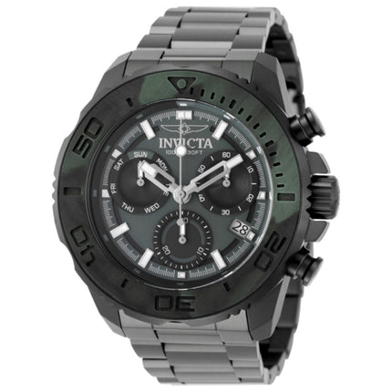 Invicta Carbon Hawk Men's Watch Stainless Steel Case and Bracelet Quartz 44mm