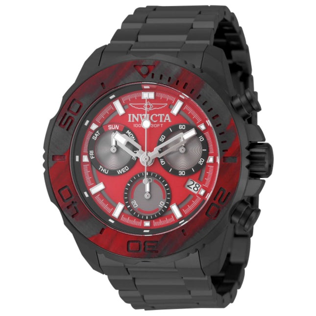 Invicta Carbon Hawk Men's Watch Stainless Steel Case and Bracelet Quartz 48mm