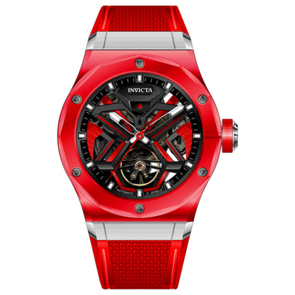 Invicta Celestial Men's Automatic Watch with K9 Glass Case and Rubber Strap