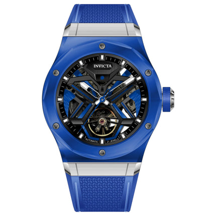Invicta Celestial Men's Automatic Watch with K9 Glass Case and Rubber Strap