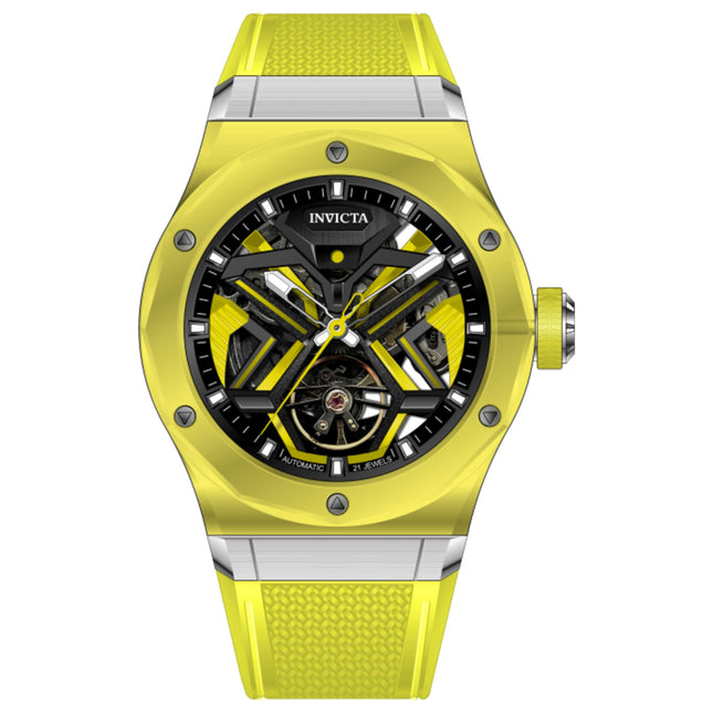Invicta Celestial Men's Automatic Watch with K9 Glass Case and Rubber Strap
