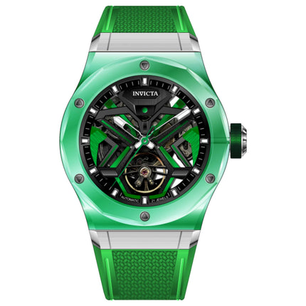 Invicta Celestial Men's Automatic Watch with K9 Glass Case and Rubber Strap