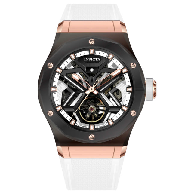 Invicta Celestial Men's Automatic Watch with K9 Glass Case and Rubber Strap 44mm