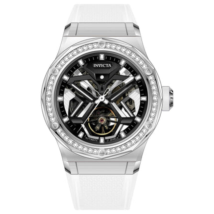 Invicta Objet D Art Diamond Men's Automatic Watch 45mm Stainless Steel Case Rubber Strap