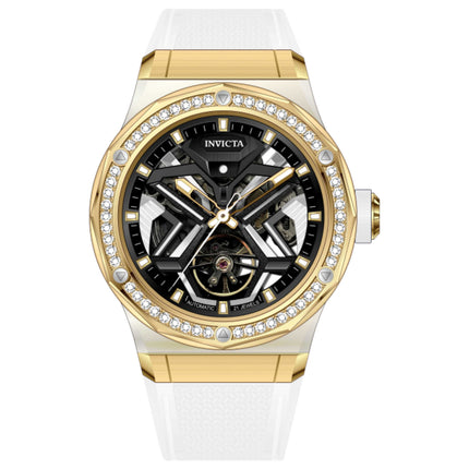 Invicta Objet D Art Diamond Men's Automatic Watch Stainless Steel Case Rubber Strap