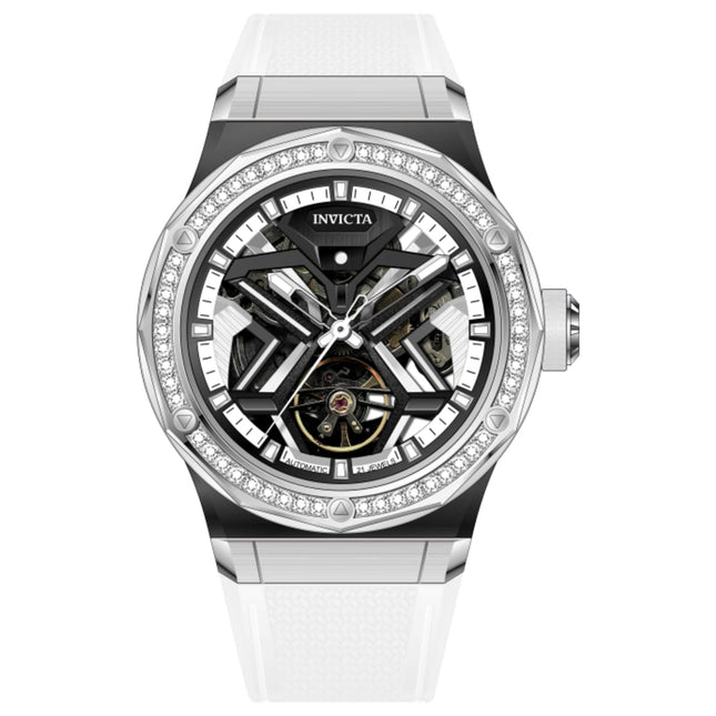 Invicta Object D Art Diamond Men's Automatic Watch 48mm Rubber Strap Stainless Steel Case