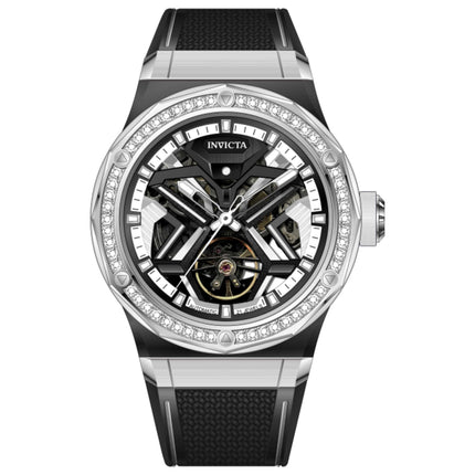 Invicta Object D Art Diamond Men's Automatic Watch Stainless Steel Case Rubber Strap 48mm
