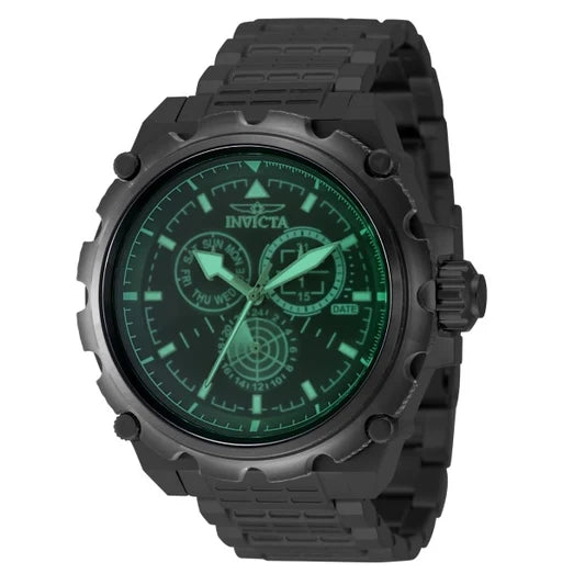 Invicta Coalition Forces 49202 Men's Watch - Quartz Movement - Stainless Steel with Black Dial - 50 mm