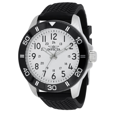 INVICTA Men's Pro Diver 45mm Silicone Strap Watch Silver / Black
