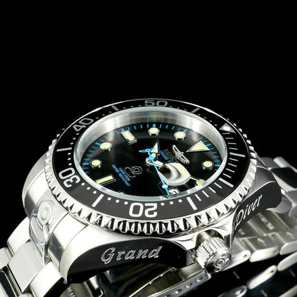 **CRAZY R1.00 AUCTION**INVICTA** Men's Grand-Diver Auto** 47mm Silver / Black Watch
