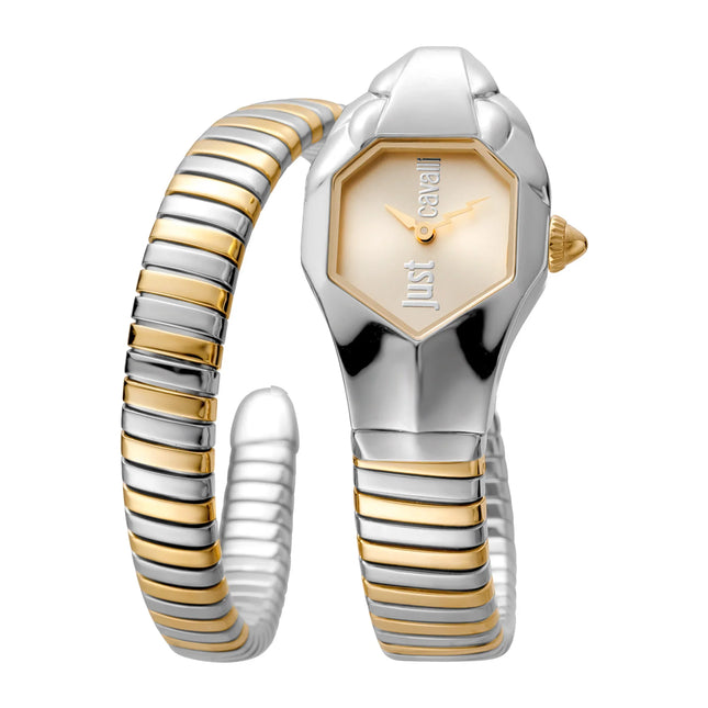 Just Cavalli Signature Snake Glam DNA Two Tones Rose Gold