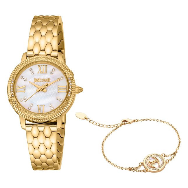 Just Cavalli SET Viperized Yellow Gold Silver MOP