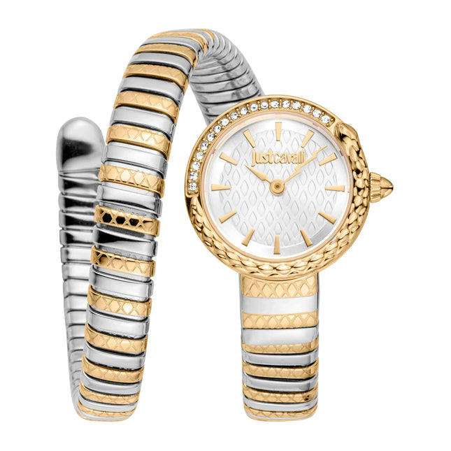 Just Cavalli Signature Snake Cerchio Snake Two Tones YG Silver Grey
