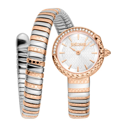 Just Cavalli Signature Snake Cerchio Snake Two Tones RG Silver Grey
