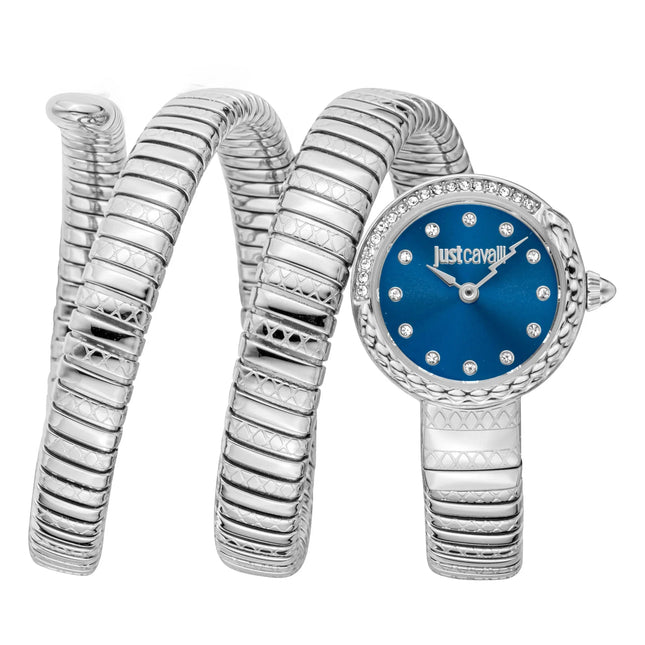 Just Cavalli Signature Snake Enchanting Silver Blue