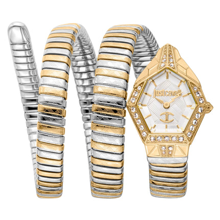 Just Cavalli Signature Snake Mesmerizing Two Tones YG Silver