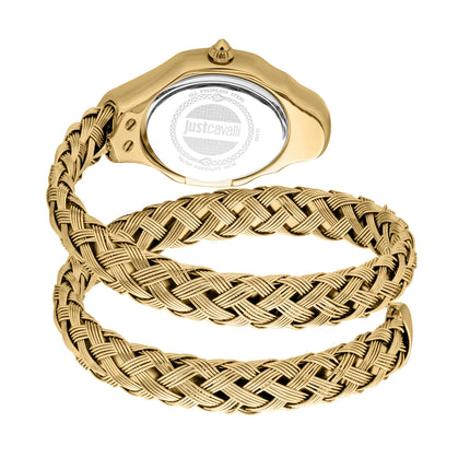 Just Cavalli Signature Snake Twined Yellow Gold MOP