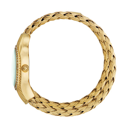 Just Cavalli Signature Snake Twined Yellow Gold Green
