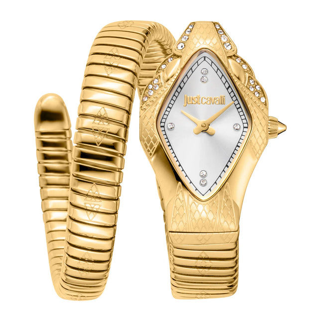 Just Cavalli Signature Snake Ferocious Yellow Gold Silver
