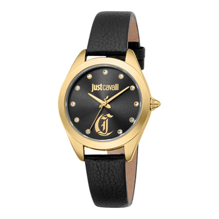 Just Cavalli Glam Chic Luna Leather Black YG Black