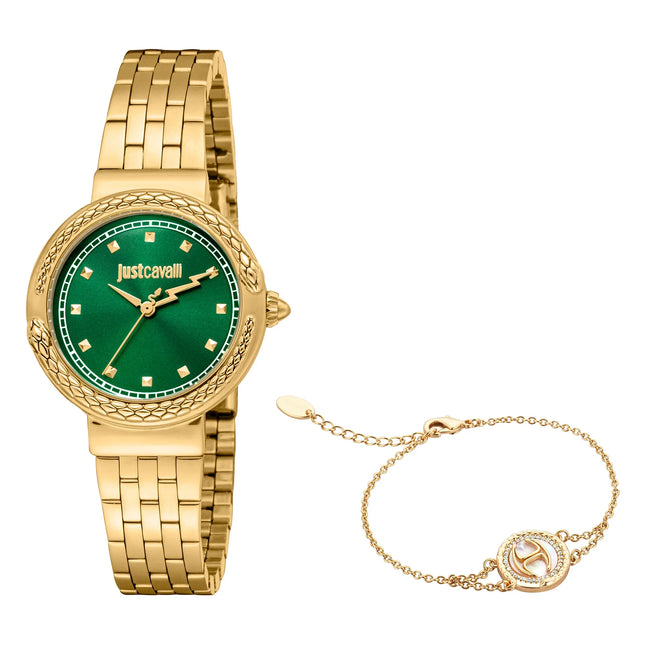 Just Cavalli SET Brave Snake Yellow Gold Green